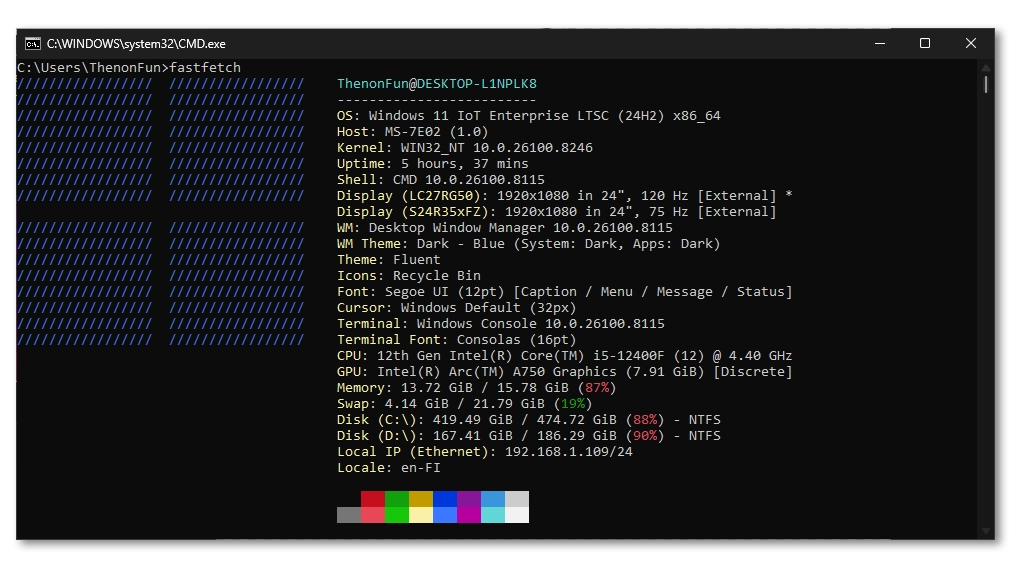 Fastfetch screenshot